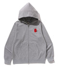 A BATHING APE COLLEGE ONE POINT EMBROIDERY ZIP HOODIE