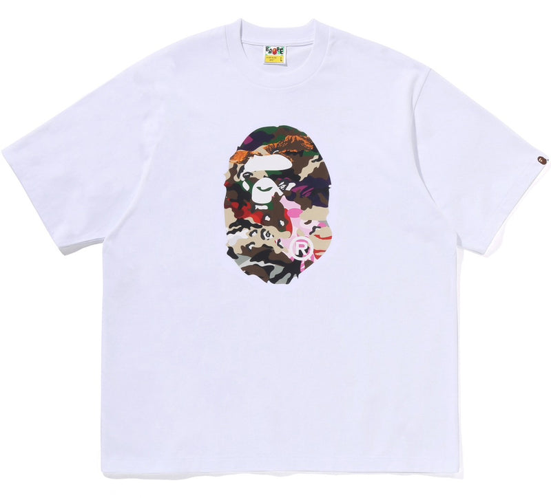 A BATHING APE HYBRID CAMO APE HEAD RELAXED FIT TEE