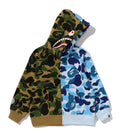 A BATHING APE BAPE KIDS ABC CAMO MULTI SHARK ZIP HOODIE