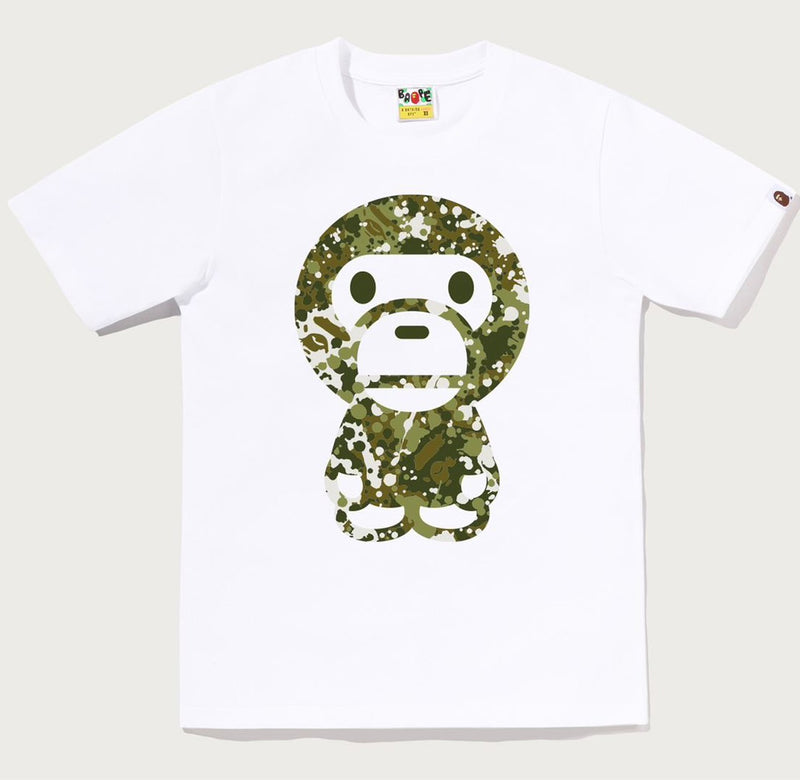 A BATHING APE Ladies' SPLASH CAMO BUG BABY MILO TEE