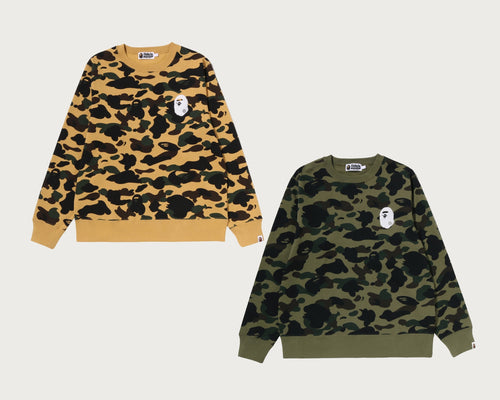 A BATHING APE 1ST CAMO APE HEAD CREWNECK SWEAT SHIRT