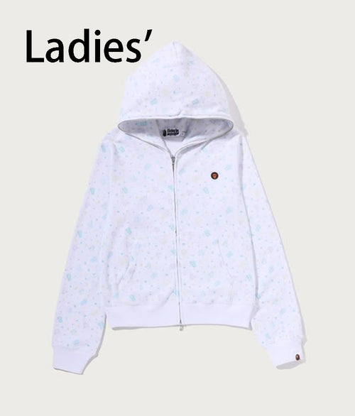 A BATHING APE Ladies' LISA MILO STA PATTERN ONE POINT FULL ZIP HOODIE