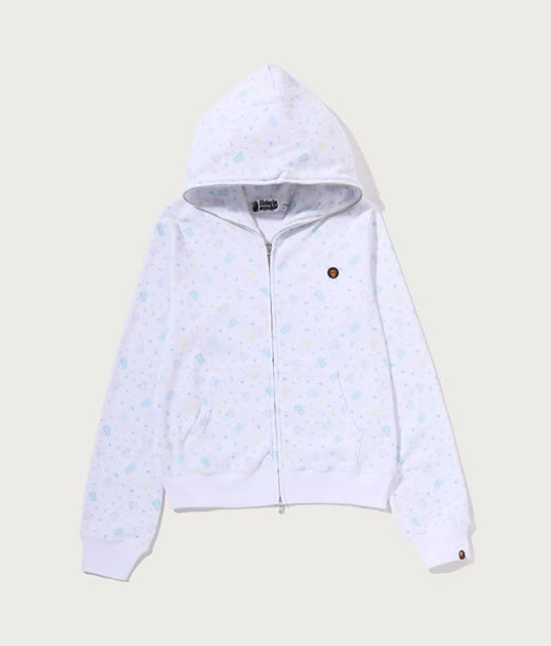 A BATHING APE Ladies' LISA MILO STA PATTERN ONE POINT FULL ZIP HOODIE