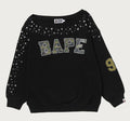 A BATHING APE Ladies' MULTI LOGO STUD DROP SHOULDER SWEAT SHIRT