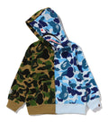A BATHING APE BAPE KIDS ABC CAMO MULTI SHARK ZIP HOODIE