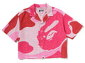 A BATHING APE Ladies' MEGA ABC CAMO OPEN COLLAR SHIRT