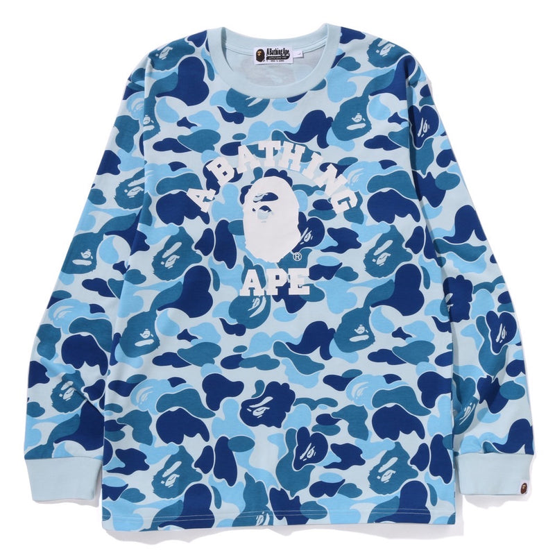 A BATHING APE ABC CAMO COLLEGE L/S TEE