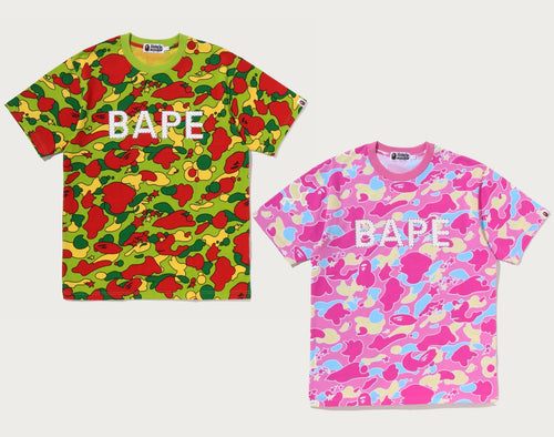 A BATHING APE STA CAMO RHINESTONE BAPE LOGO TEE