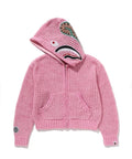 A BATHING APE Ladies' METALLIC CROCHET SHARK FULL ZIP HOODIE