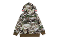 A BATHING APE BAPE KIDS HYBRID CAMO SHARK ZIP HOODIE