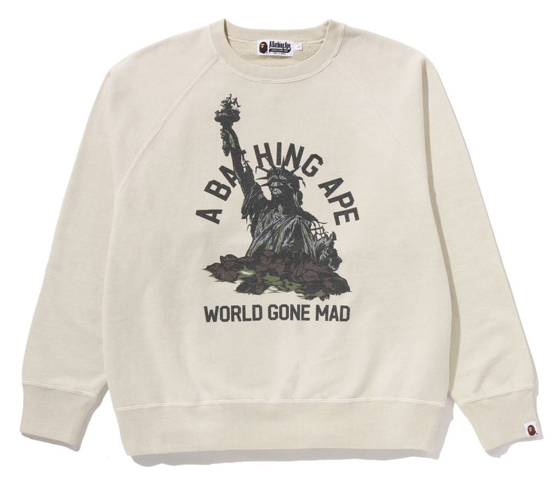A BATHING APE DESTROY WASHED EFFECT RELAXED FIT CREWNECK