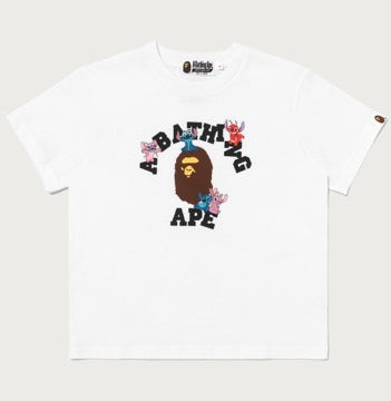A BATHING APE Ladies' BAPE x DISNEY STITCH AND FRIENDS COLLEGE MINI TEE
