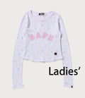 A BATHING APE Ladies' LISA MILO STA PATTERN WAFFLE SLIM FIT L/S TEE
