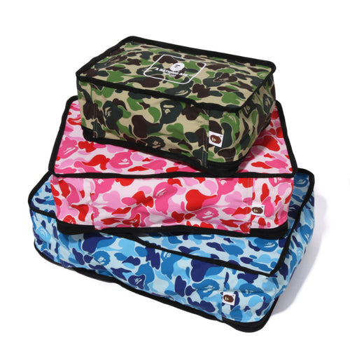 A BATHING APE ABC CAMO TRAVEL POUCH SET