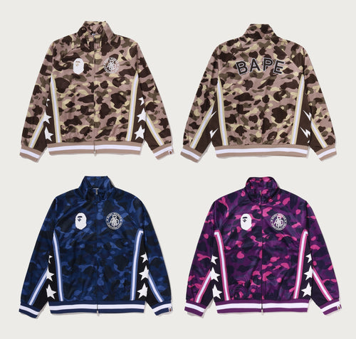A BATHING APE COLOR CAMO MESH RELAXED FIT TRACK JACKET