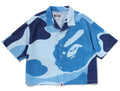 A BATHING APE Ladies' MEGA ABC CAMO OPEN COLLAR SHIRT