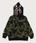 A BATHING APE BAPE KIDS 1ST CAMO MILO SHARK ZIP HOODIE