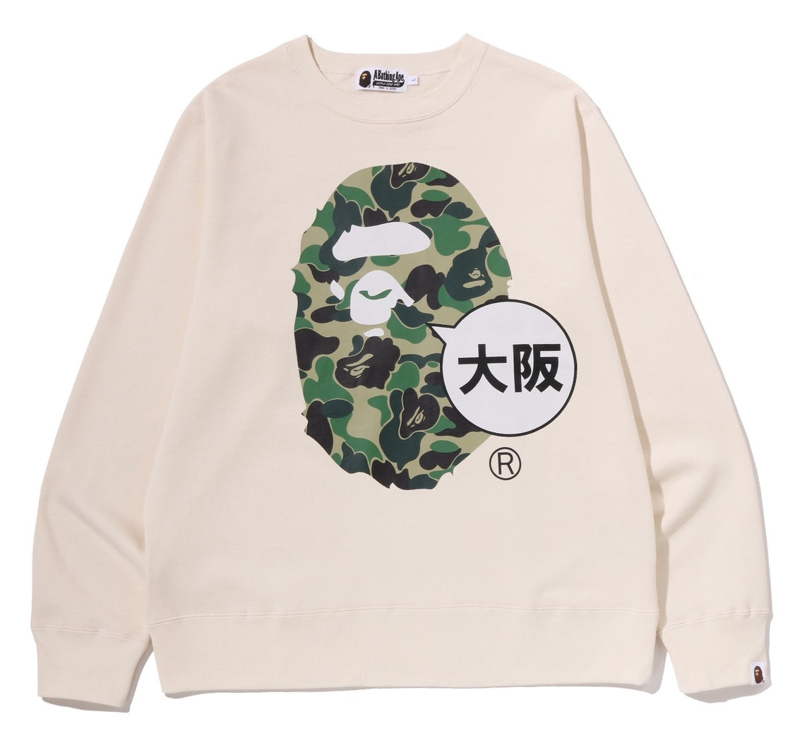 A BATHING APE ABC CAMO APE HEAD OSAKA CREWNECK SWEAT SHIRT (OSAKA