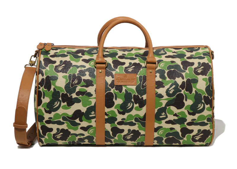 A BATHING APE ABC CAMO PU OSTRICH BOSTON BAG