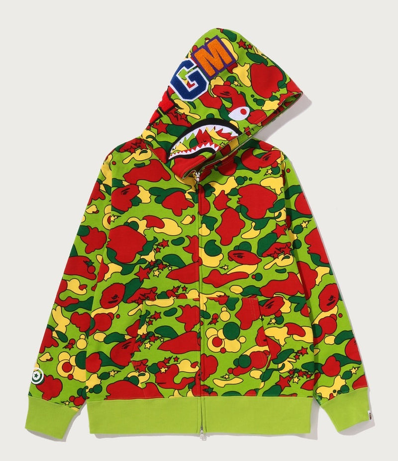 A BATHING APE STA CAMO SHARK FULL ZIP HOODIE