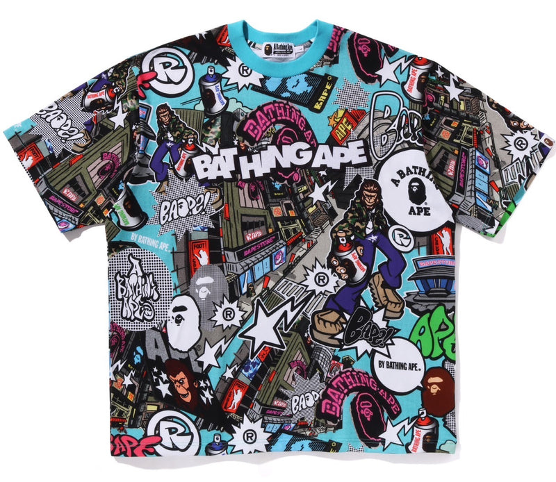 A BATHING APE COMIC ART RELAXED FIT TEE