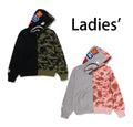 A BATHING APE Ladies' 1ST CAMO CRYSTAL STONE SHARK FULL ZIP HOODIE