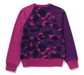 A BATHING APE Ladies' COLOR CAMO COLLEGE CREWNECK SWEATSHIRT