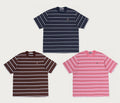 A BATHING APE ONE POINT STRIPE RELAXED FIT TEE