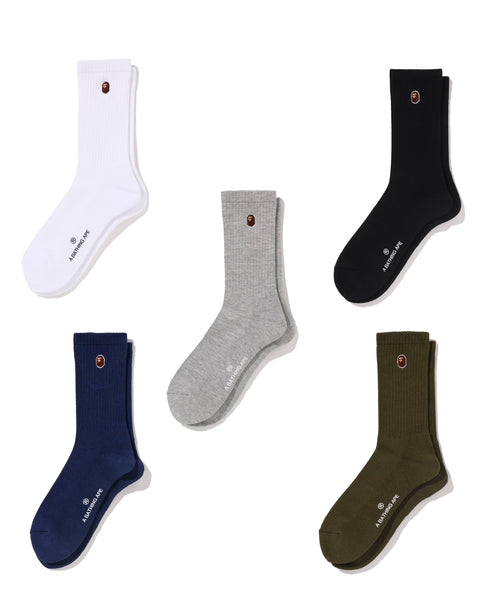 A BATHING APE APE HEAD ONE POINT SOCKS