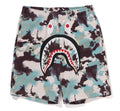 A BATHING APE MAP CAMO REGULAR FIT SHARK SWEAT SHORTS