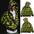 A BATHING APE BAPE x CR7 LIFE LOGO RELAXED FIT SHARK FULL ZIP HOODIE