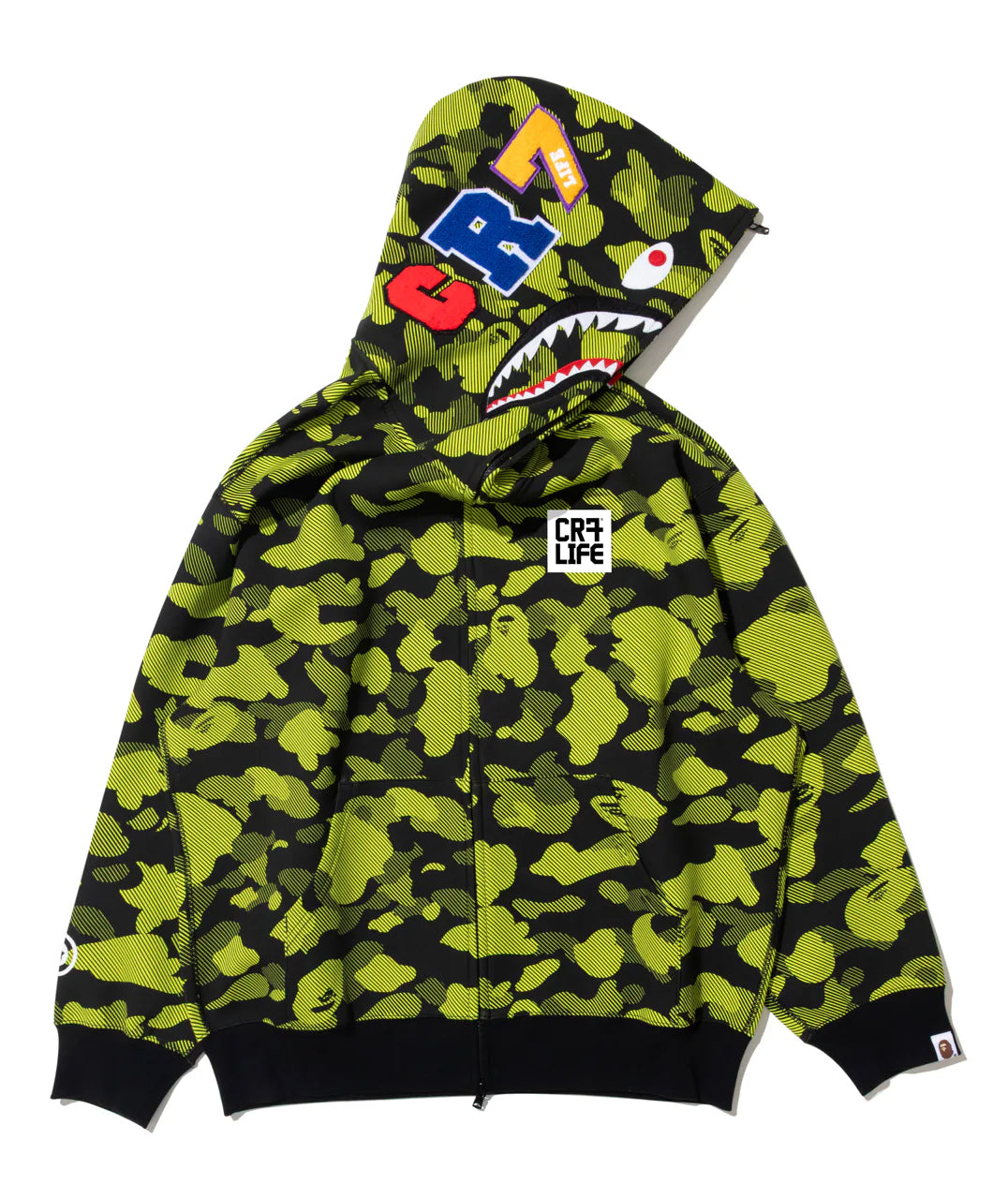 A BATHING APE BAPE x CR7 LIFE LOGO RELAXED FIT SHARK FULL ZIP