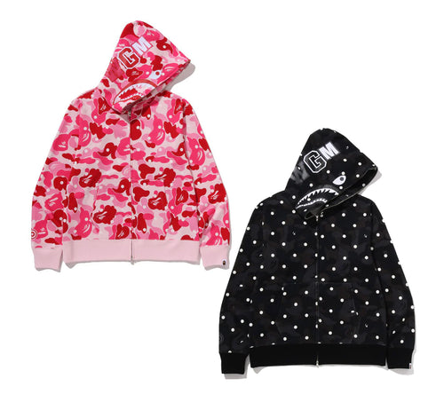 A BATHING APE ABC DOT SHARK FULL ZIP HOODIE