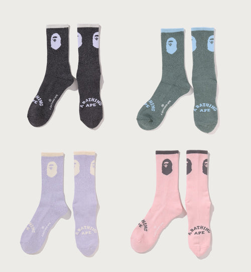 A BATHING APE APE HEAD LINE SOCKS