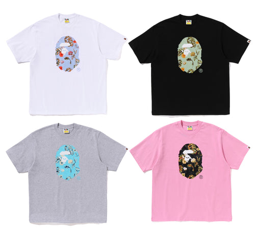 A BATHING APE VACATION PATTERN APE HEAD RELAXED FIT TEE
