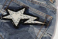 A BATHING APE Ladies' SOLID CAMO JACQUARD DENIM BOOTCUT PANTS