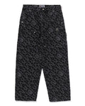A BATHING APE METAL ONE POINT DOUBLE KNEE DENIM WORK PANTS