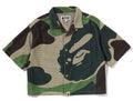 A BATHING APE Ladies' MEGA ABC CAMO OPEN COLLAR SHIRT