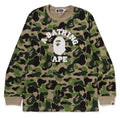 A BATHING APE ABC CAMO COLLEGE L/S TEE