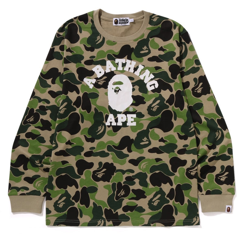 A BATHING APE ABC CAMO COLLEGE L/S TEE