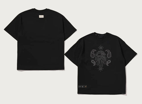 A BATHING APE BAPE BLACK STUDDED BAPE TEE