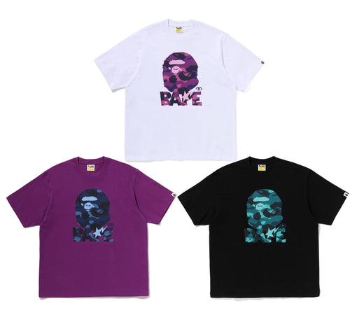 A BATHING APE COLOR CAMO APE HEAD RELAXED FIT TEE