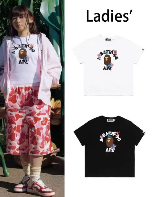 A BATHING APE BAPE x DISNEY STITCH AND FRIENDS COLLEGE MINI TEE