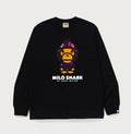 A BATHING APE COLOR CAMO MILO SHARK FZH LS TEE