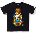 A BATHING APE BAPE KIDS MILO ALL FRIENDS MILO ON APE HEAD TEE
