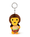 A BATHING APE BABY MILO STORE BABY MILO HAMBURGER PLUSH DOLL KEYCHAIN 12cm - happyjagabee store