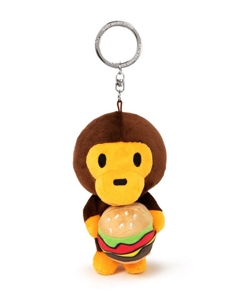 A BATHING APE BABY MILO STORE BABY MILO HAMBURGER PLUSH DOLL KEYCHAIN 12cm - happyjagabee store