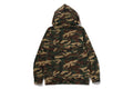 A BATHING APE GLITCH WOODLAND CAMO FULL ZIP HOODIE