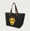 A BATHING APE BABY MILO STORE BABY MILO DENIM LARGE TOTE BAG