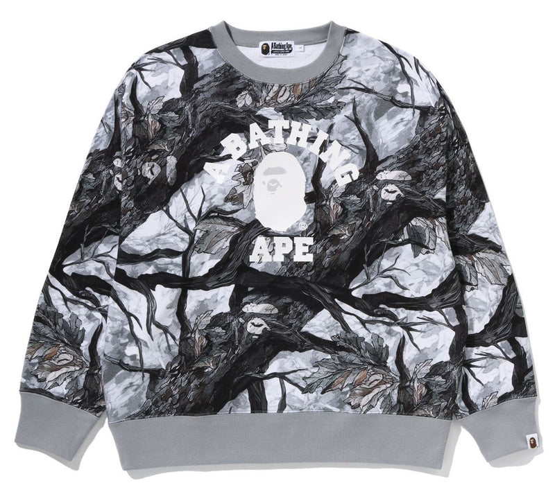 A BATHING APE TREE EDGE CAMO COLLEGE RELAXED FIT CREWNECK SWEAT SHIRT #2